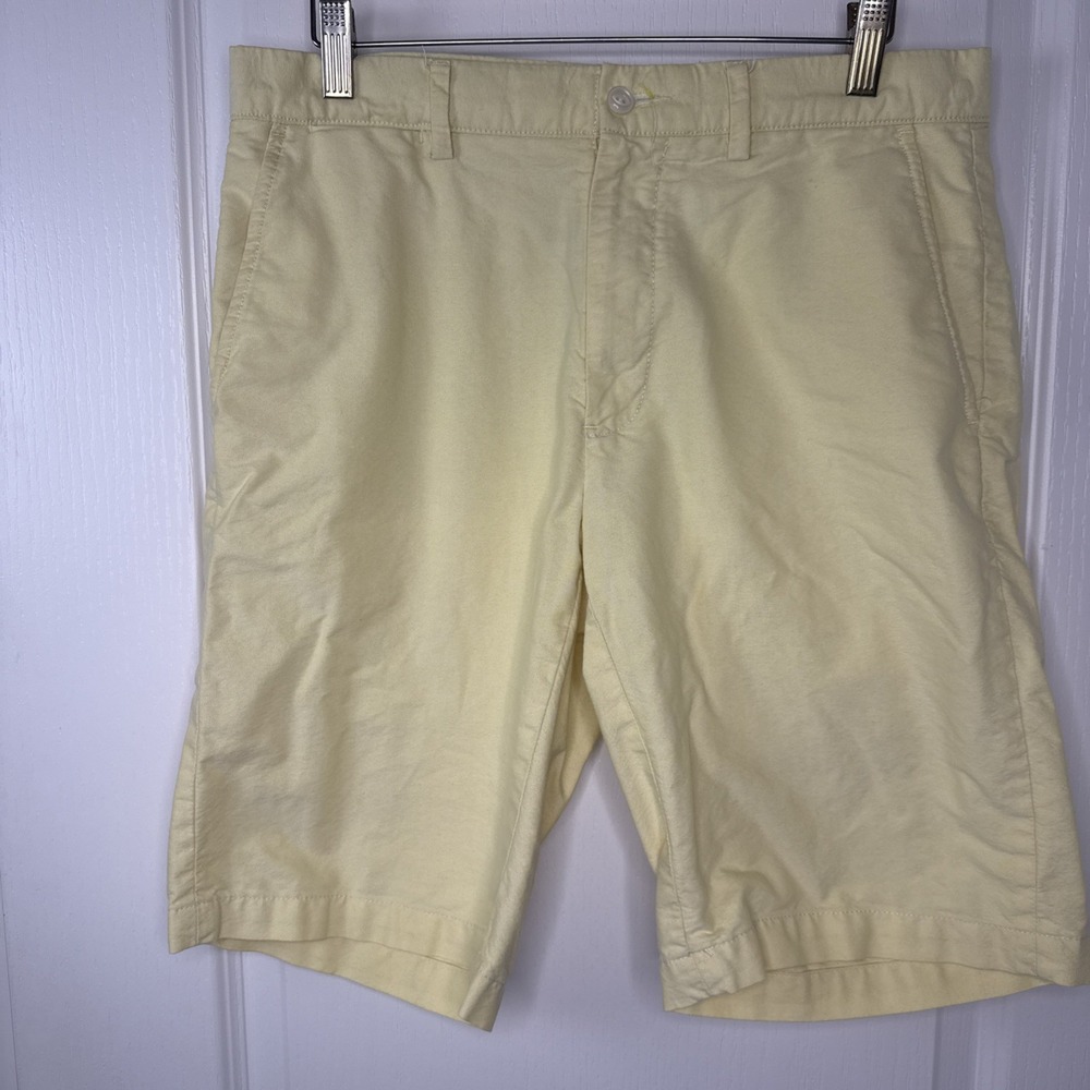 Polo Ralph Lauren Preston Shorts Mens 31 Yellow Chino Flat Front 11 Inseam